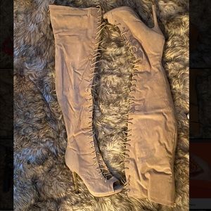 Lace up thigh high boots